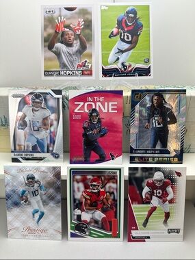 2 Deandre Hopkins rookie cards in lot of 8 (Texans, Cardinals, Titans, Ravens)
